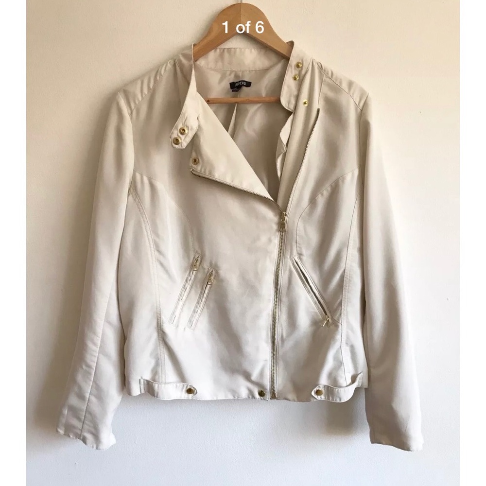 Members Only Style Track Moto Zuo Up Jacket Medium